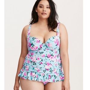 Torrid Ruffle Floral Onepiece Swimsuit Size 2